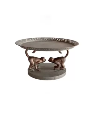 Metal monkey cake stand