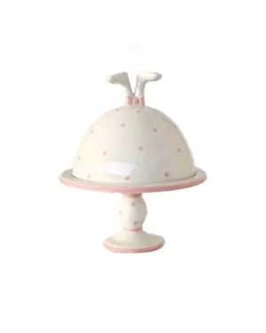 Pink and white ceramic dome